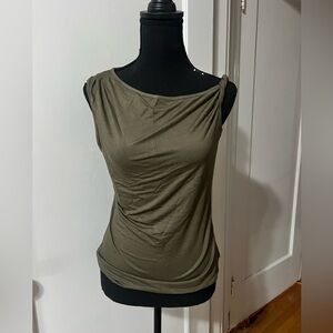 Sleeveless Olive Green Women's Drape Tank Top